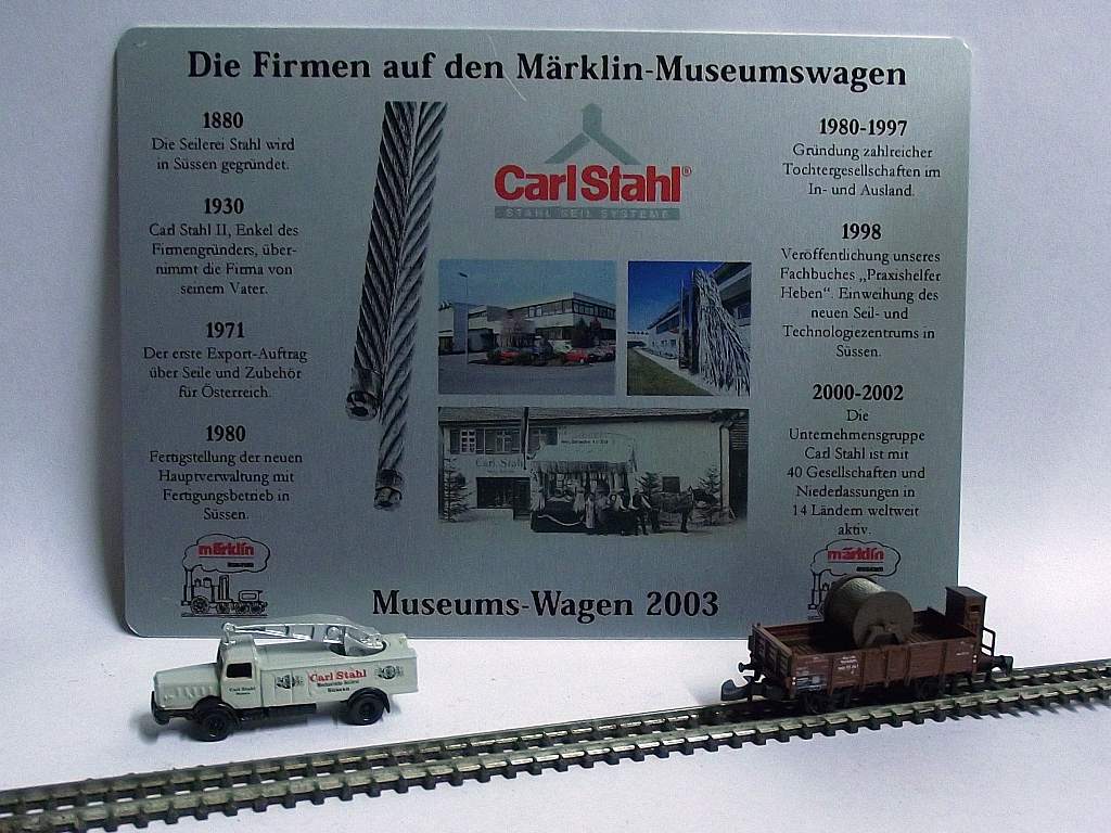 Die Firmen auf den Märklin Museumswagen (2003)